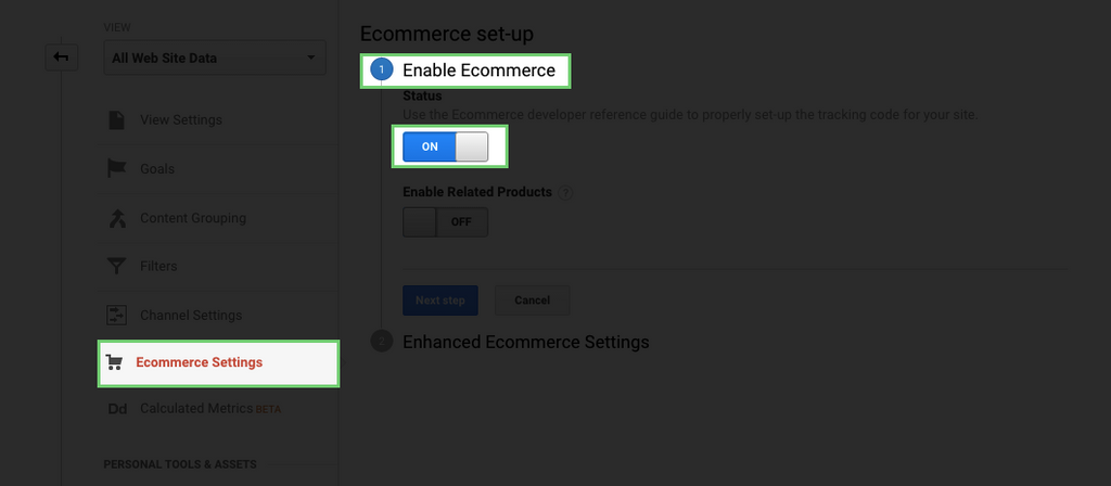 enable basic Shopify tracking on Google Analytics