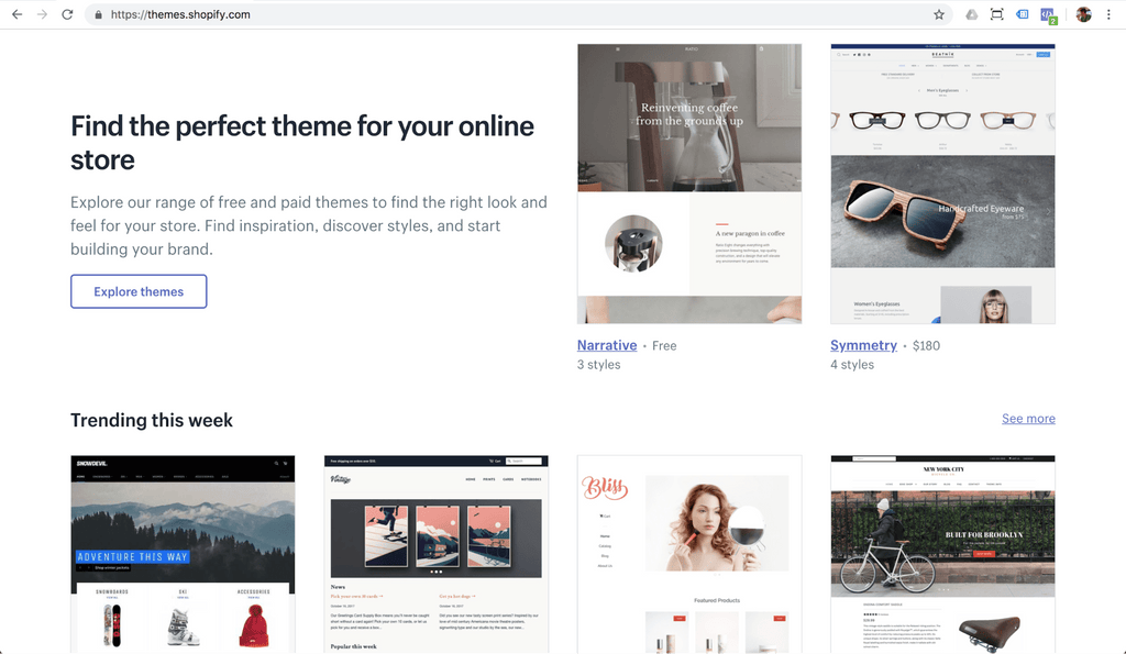 shopify themes marketplace