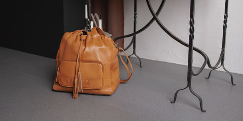 Large brown leather Libby bag from muud