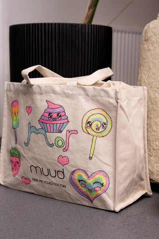 muud recycled cotton shopper painted kids