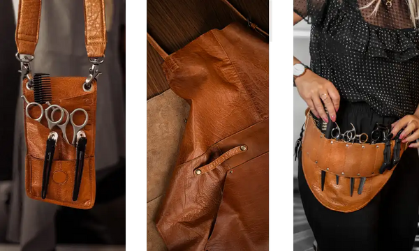 leather apron and pouch for hairdressers