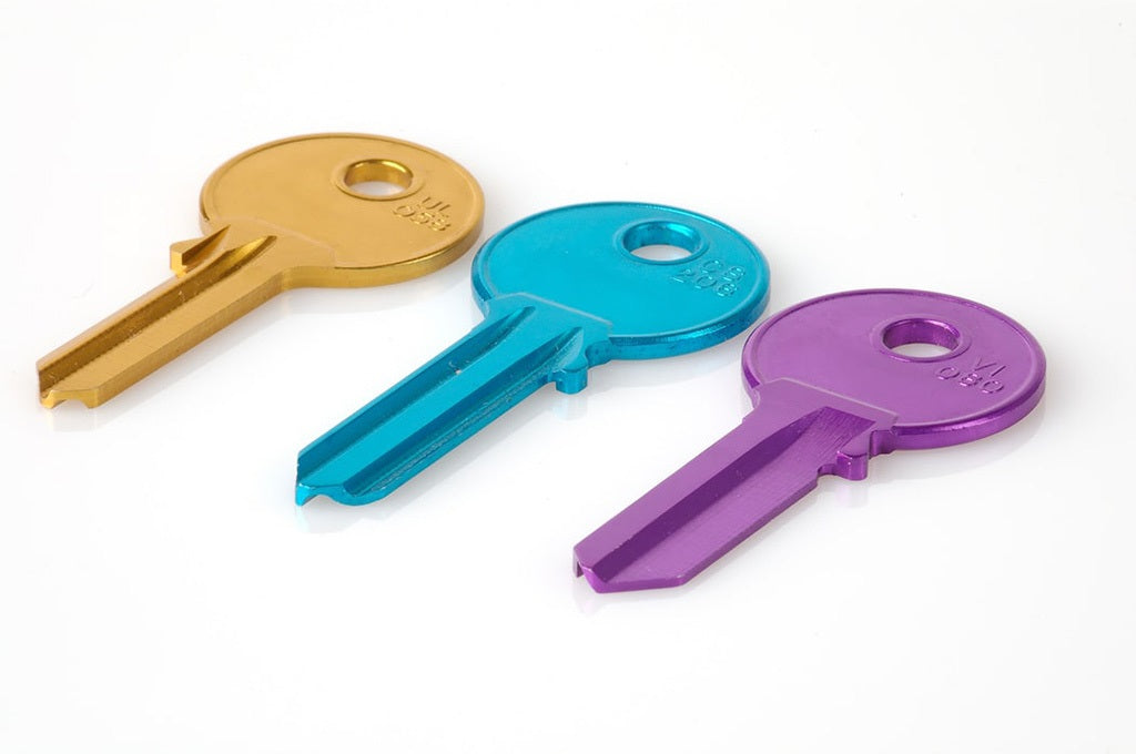 Keys in 3 different colours