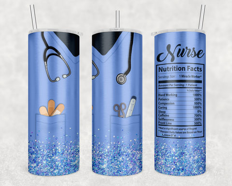 Blue Awareness Ribbon, 20oz Skinny Tumbler Sublimation