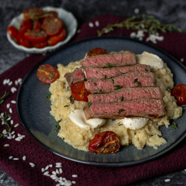 Risotto mit Steakstreifen