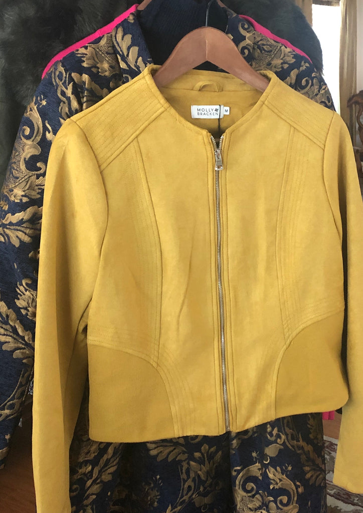 yellow short jacket