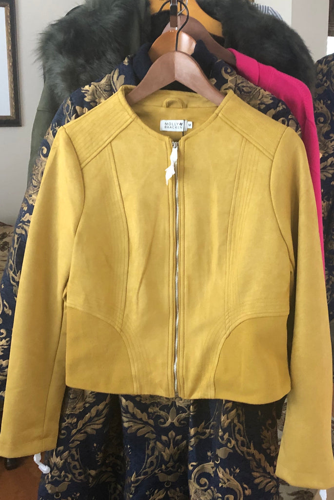 yellow short jacket