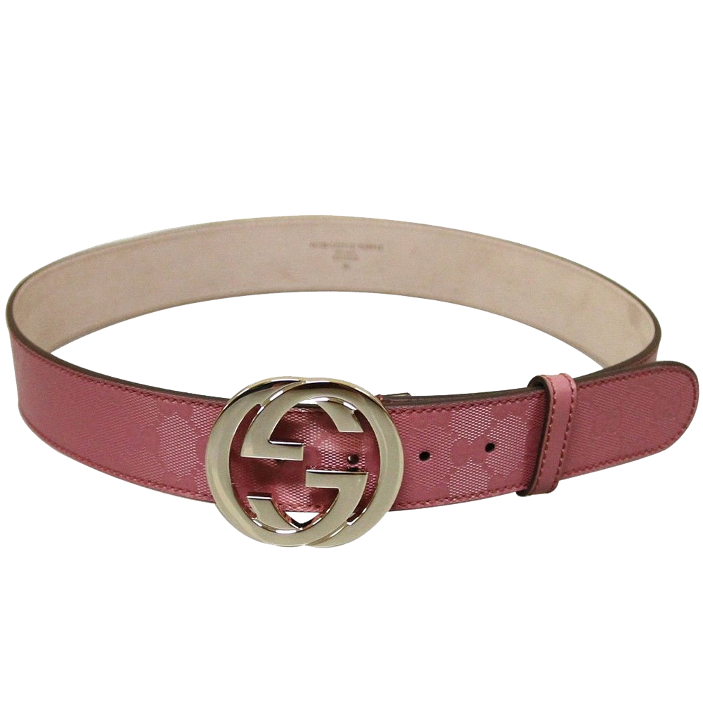 Gucci Women's Pink GG Canvas Interlocking G Buckle Imprime Belt – Craftekko