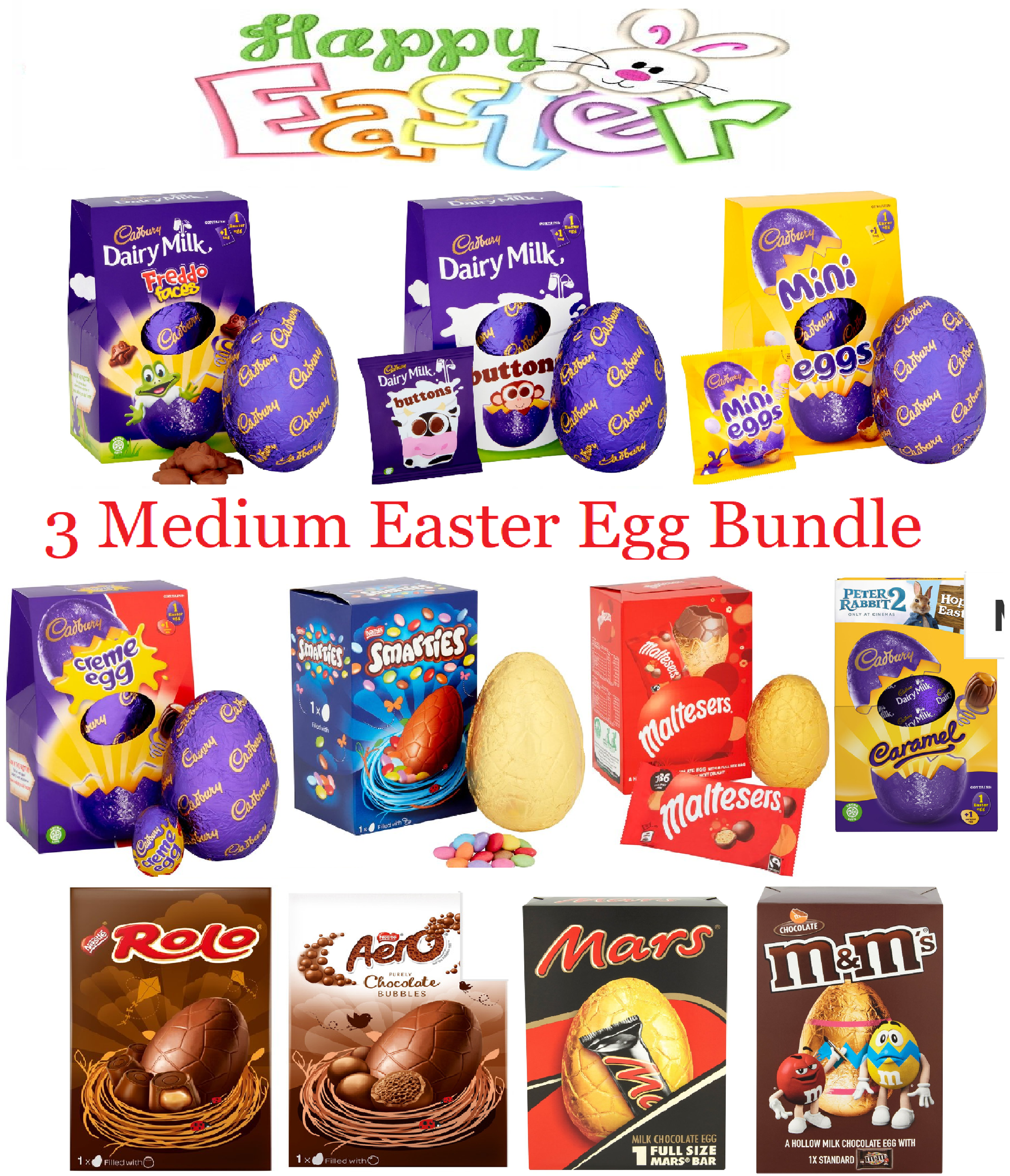 Easter Egg Bundles of 3 Chocolate Egg