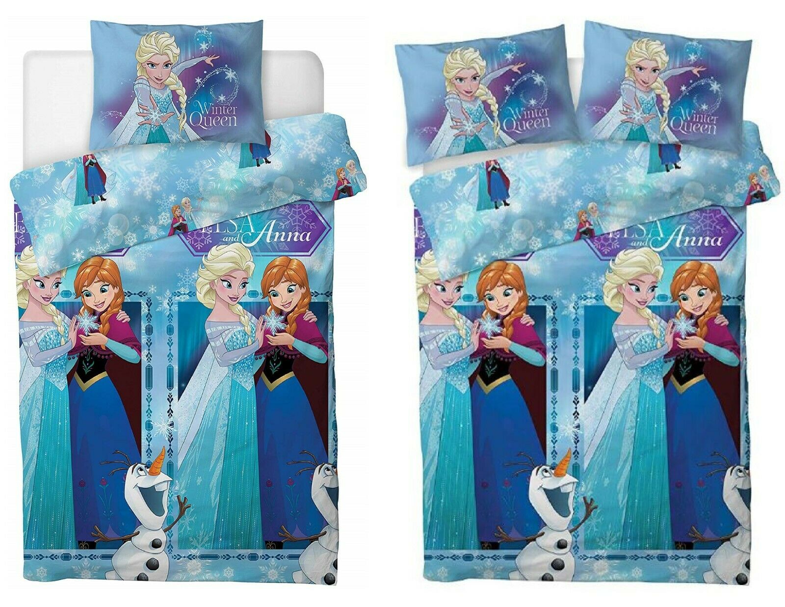 Disney Frozen Bedding Set Single Double Winter Queen Reversible D