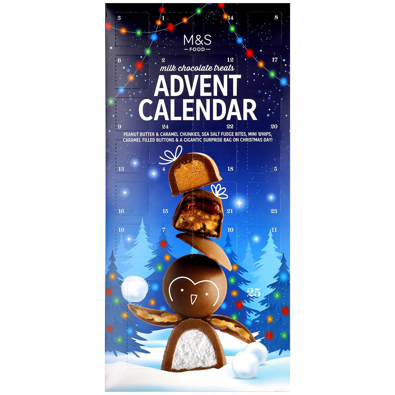 M S Advent Calendar with Milk Chocolate Treats 380g Peanut Butter