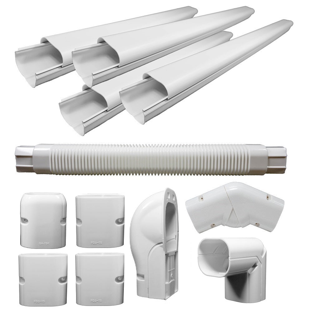 Decorative PVC Line Cover Kit for Mini Split Air Conditioners & Heat Pumps