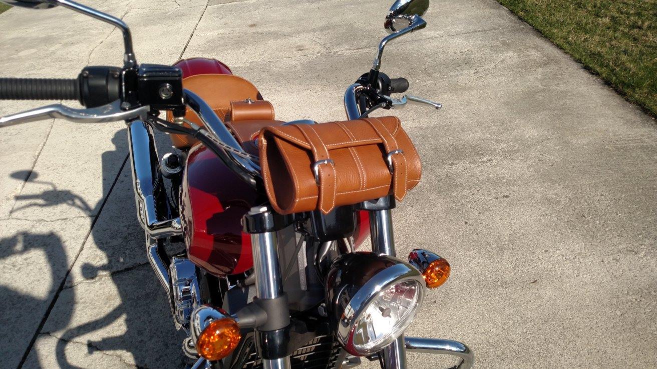 Tan Leather Motorcycle Tool Bag - Classic - US Saddlebag