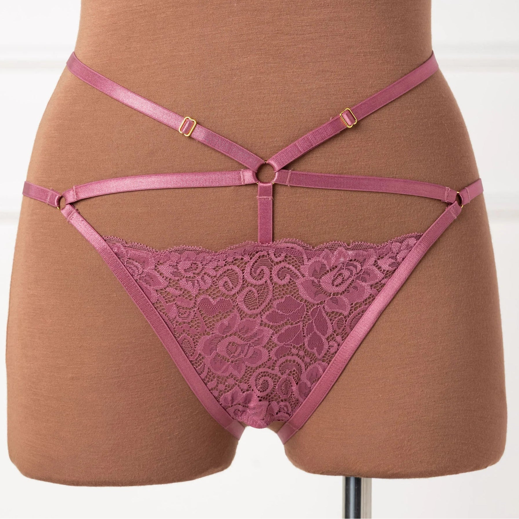 Strappy Ouvert Charm Panty - Sugarplum Pink by Mentionables