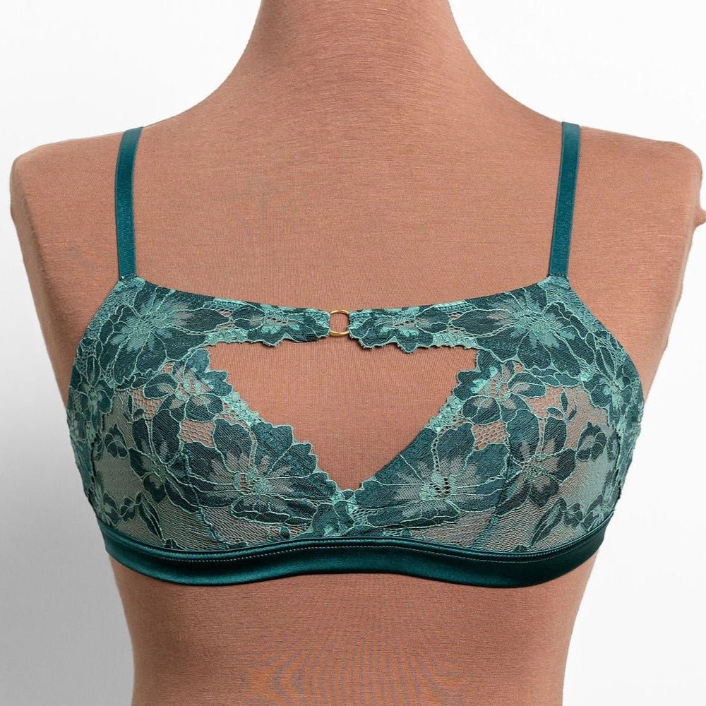 Lacy Cutout Bralette - Garden Green by Mentionables