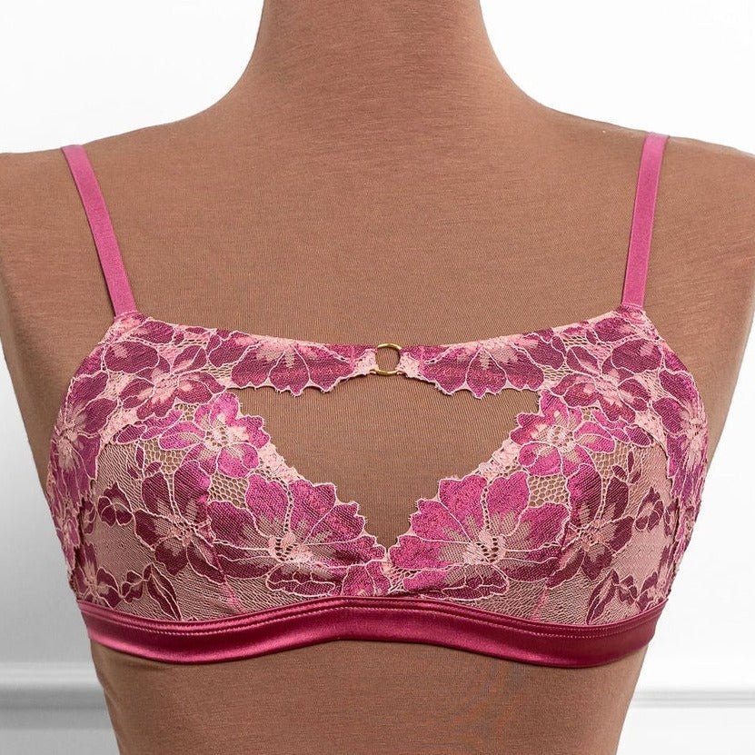 Lacy Cutout Bralette - Raspberry by Mentionables