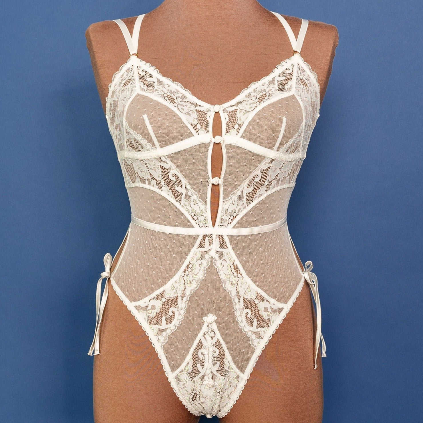 Lace-Up Crotchless Teddy