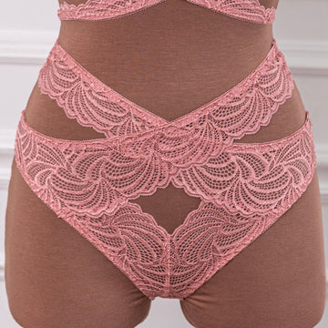 Strappy Wrap High Waist Panty - Dusty Rose