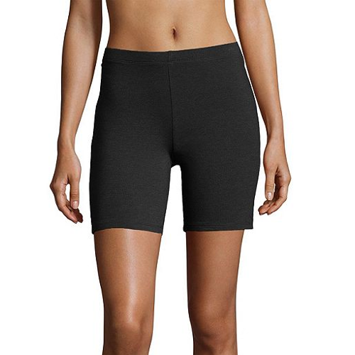 hanes women's stretch jersey bike shorts