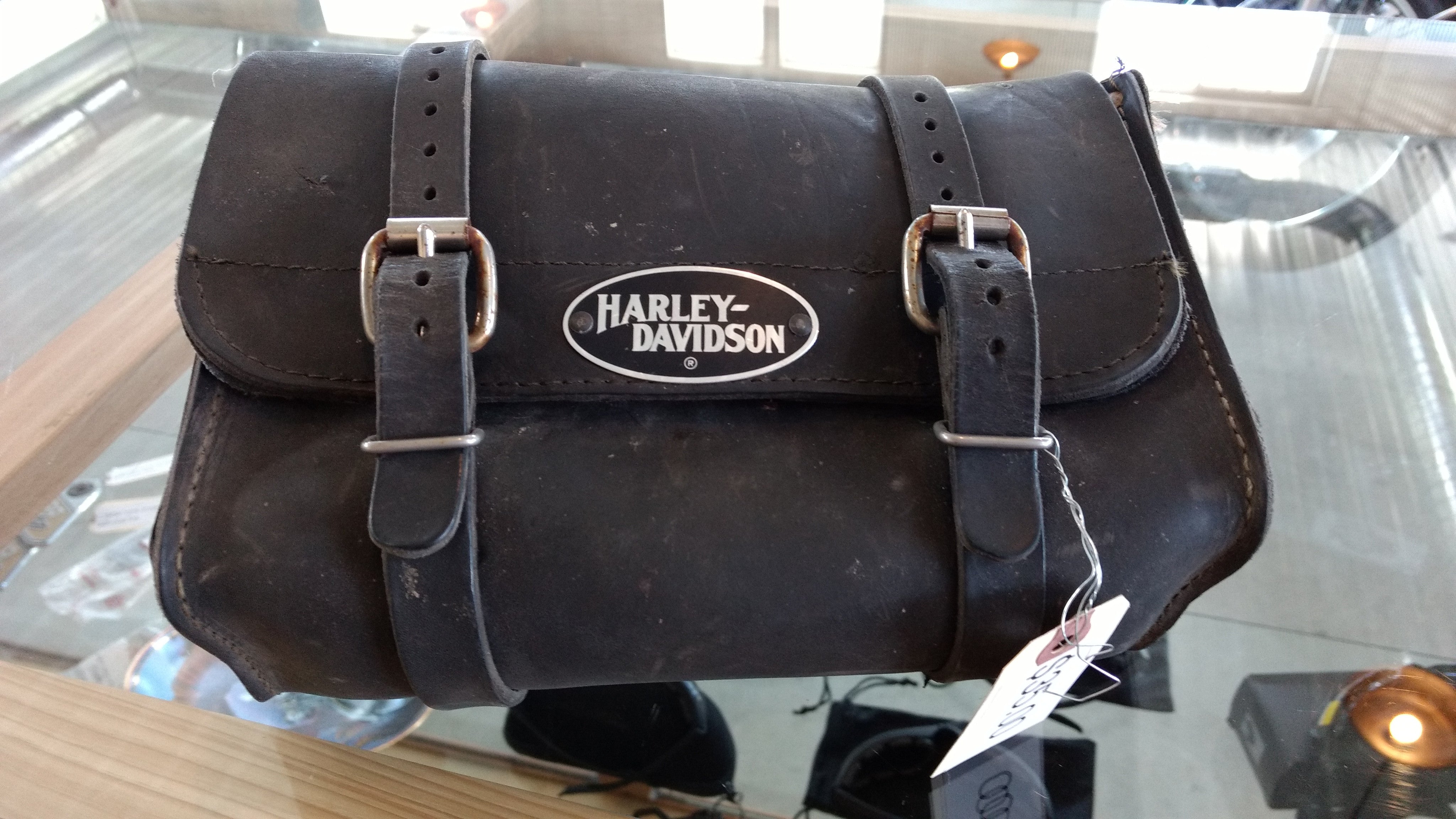 harley davidson leather duffle bag