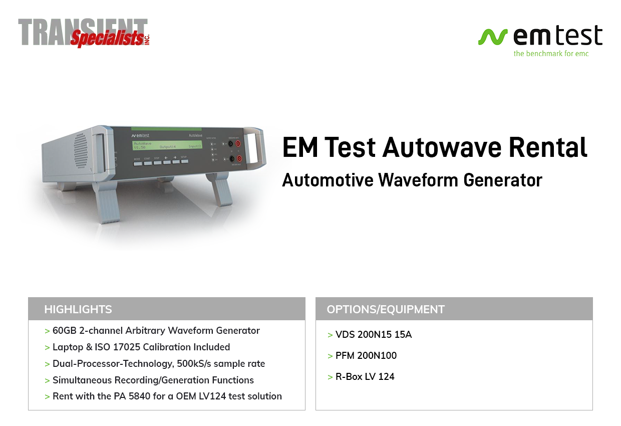 EM Test Autowave overview