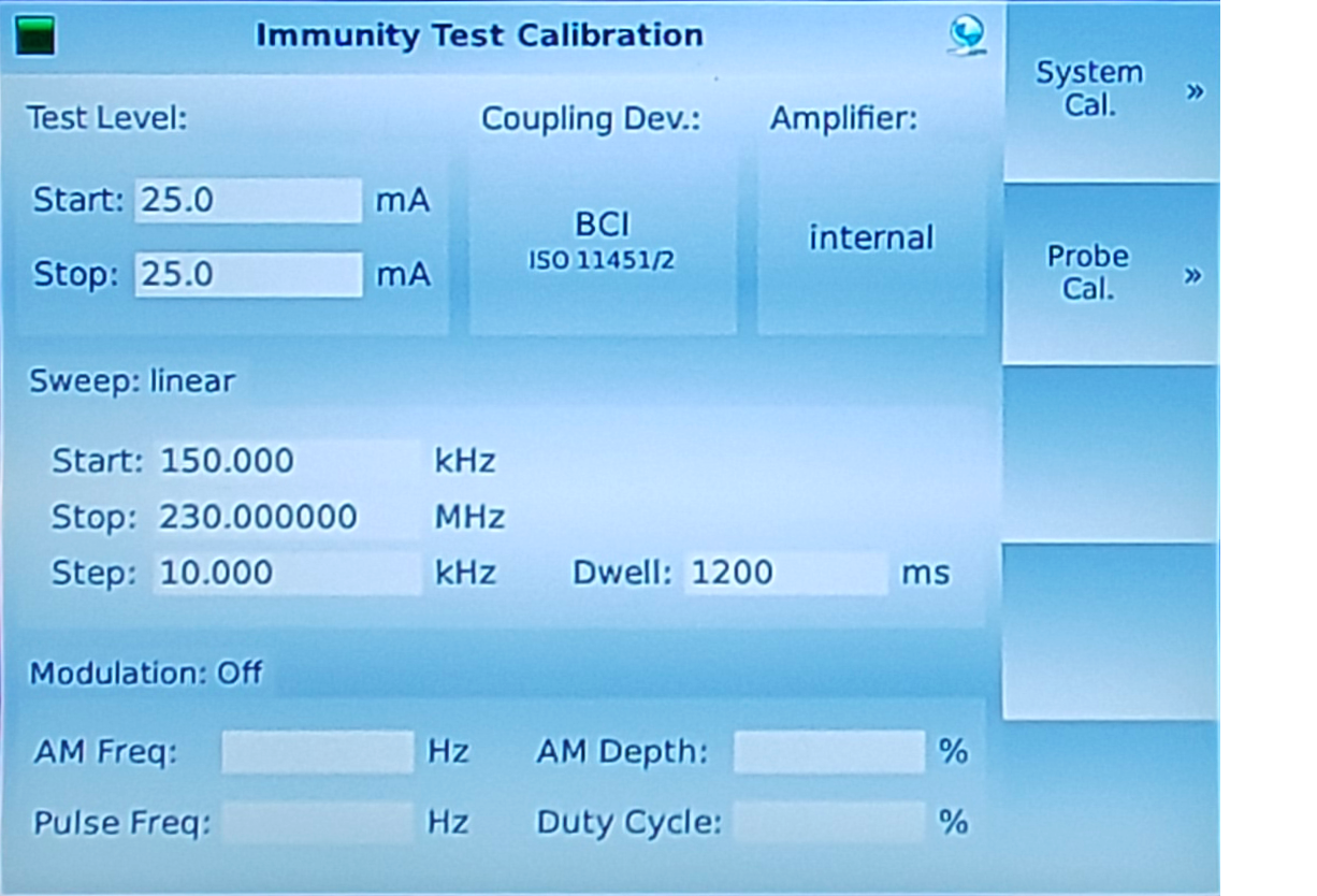 Teseq NSG 4070 immunity system calibration 
