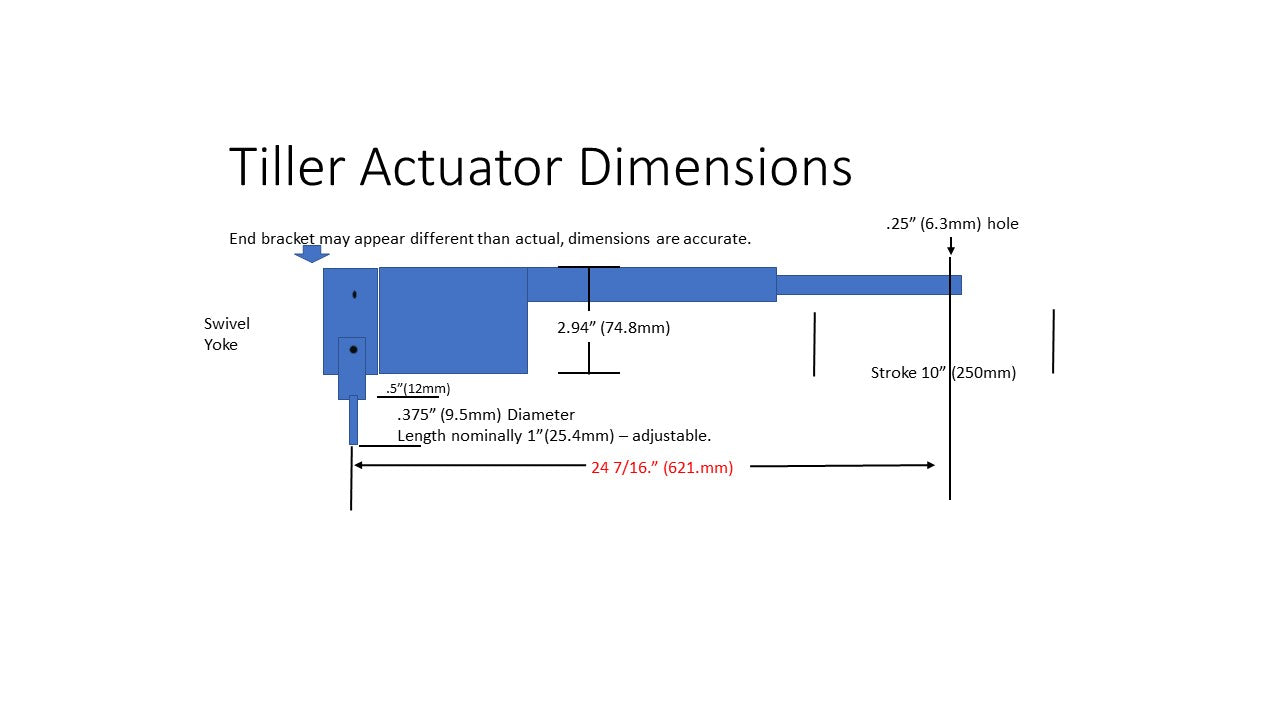 Tiller Actuator Installation Dimensions