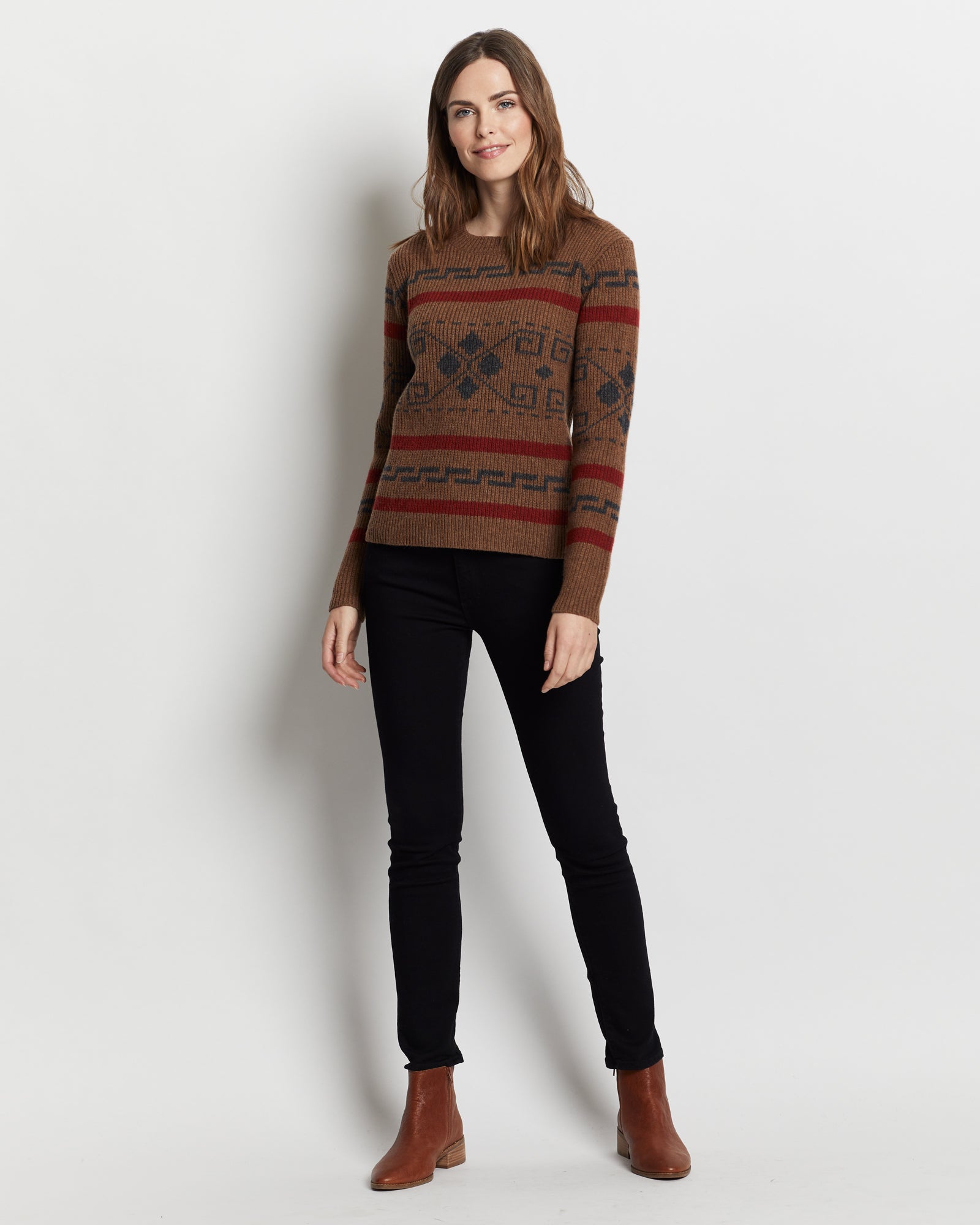 Westerley Crewneck Sweater - Copper Brown/Multi