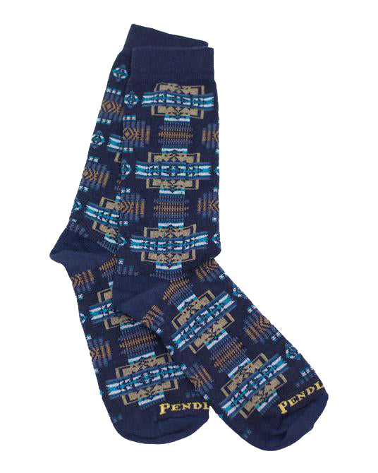 Chief Joseph Merino Wool Crew Socks - Indigo