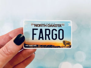 Premium Sticker - North Dakota Plate - Fargo
