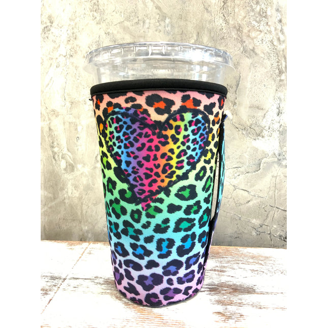 Rainbow Leopard Tumbler, Colorful Cheetah Print Travel Mug