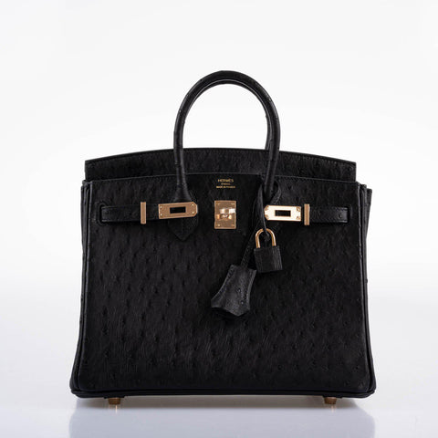 hermes ostrich birkin black