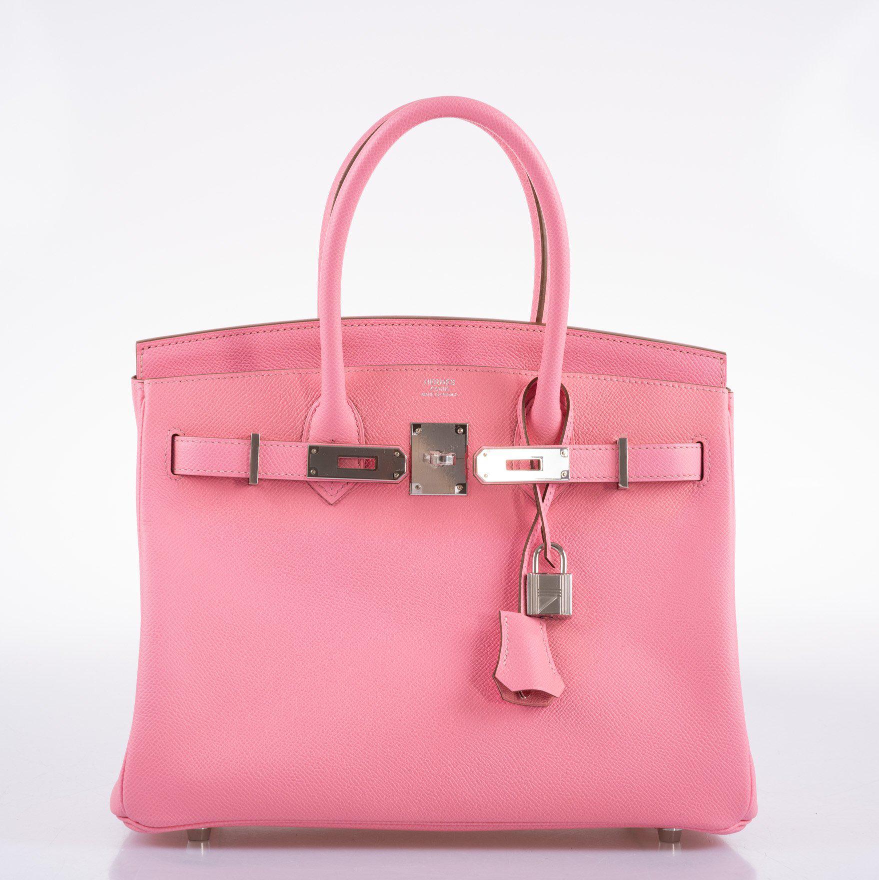 Hermes Birkin 30 Rose Confetti Epsom Palladium Hardware - 2020, Y