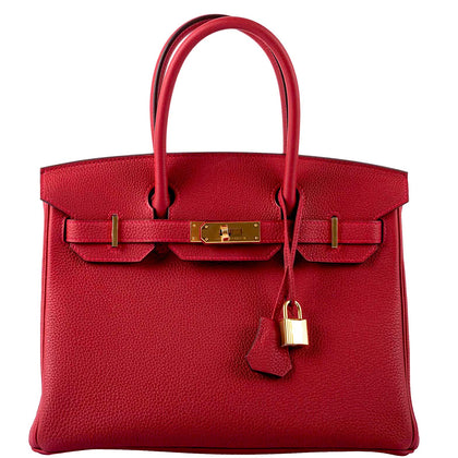 Hermès Birkin 30 Rouge Vif Togo Gold Hardware - 2020, Y – JaneFinds