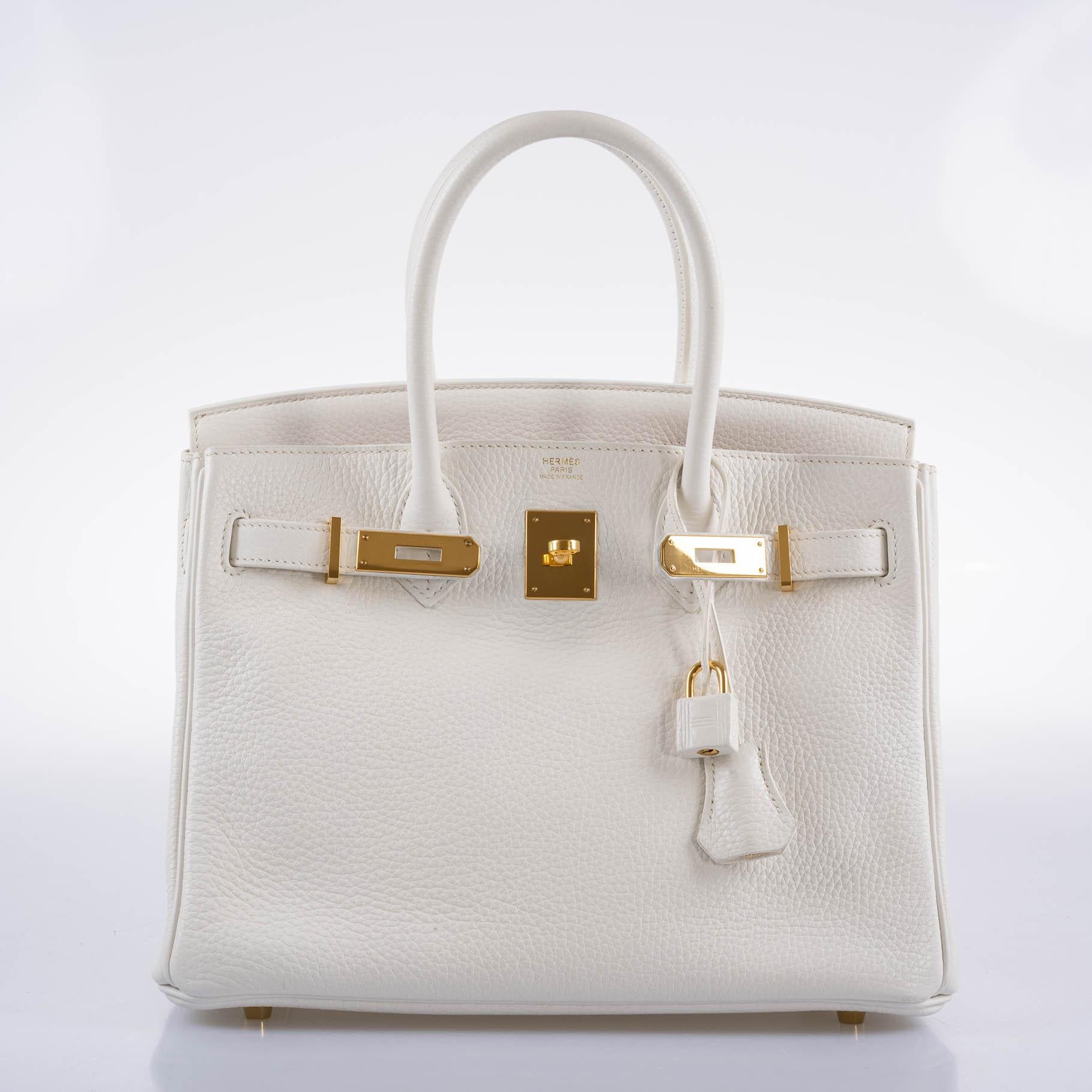 Hermes Birkin 30 White Clemence with Gold Hardware - 2016, X