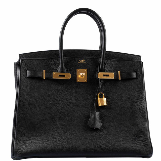 Hermès Birkin 35 Black Epsom Gold Hardware – JaneFinds
