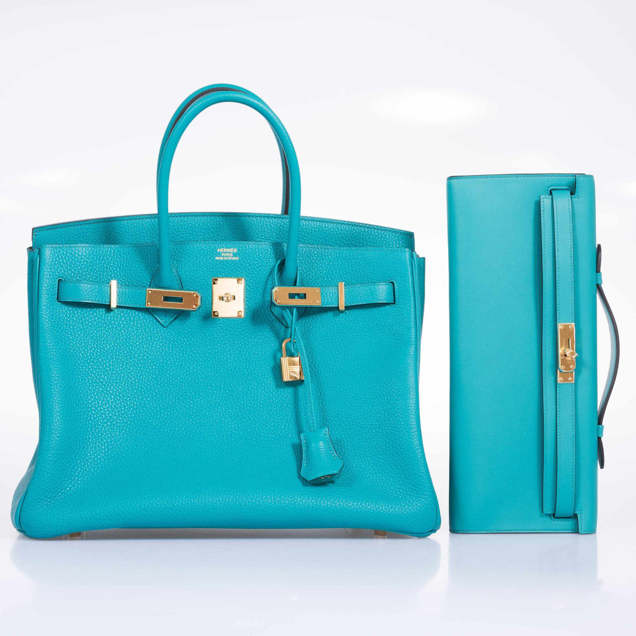 Hermès Birkin 35 Blue Paon Clemence Gold Hardware – JaneFinds