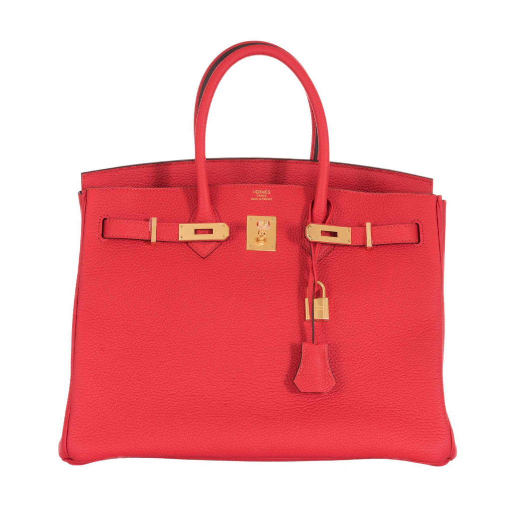 Hermes Birkin 35 Rouge Tomate Clemence Gold Hardware | – JaneFinds