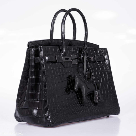 matte black crocodile birkin