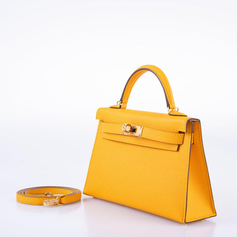 hermes mini kelly yellow