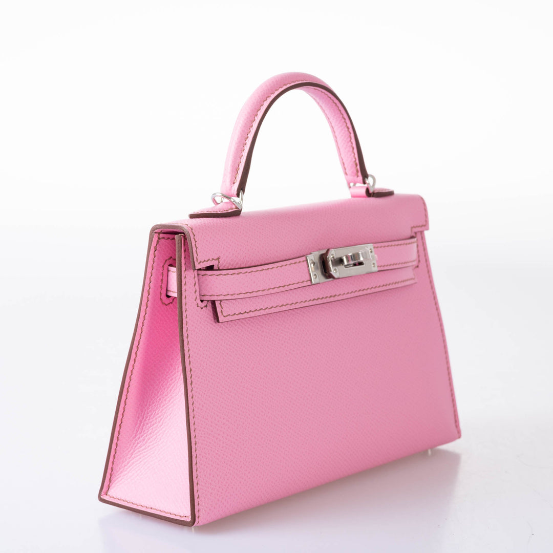 Hermès Kelly 20 Mini II Sellier 5P Bubblegum Pink Epsom Palladium Hard ...