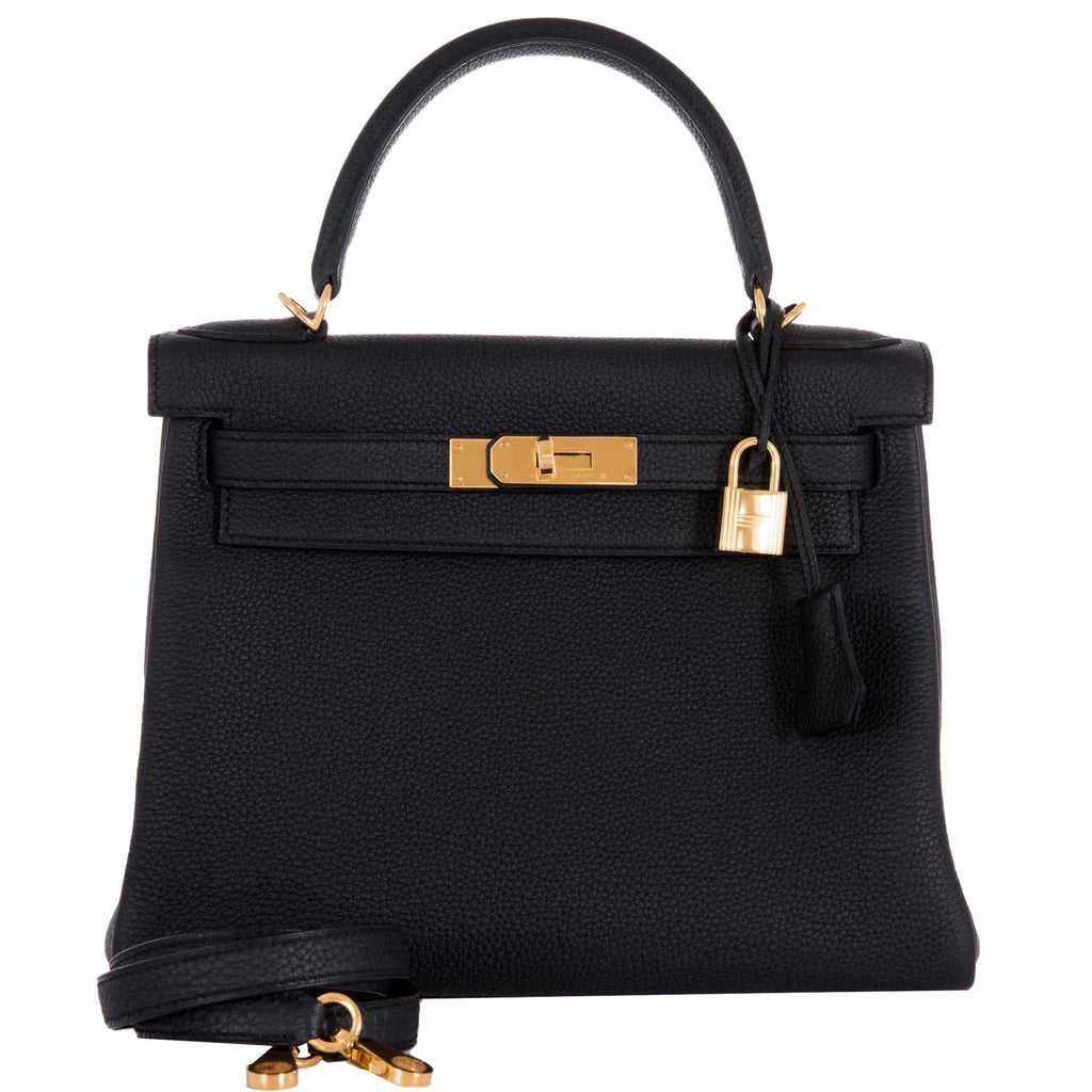 Hermès Kelly 28 Black Togo Gold Hardware – JaneFinds