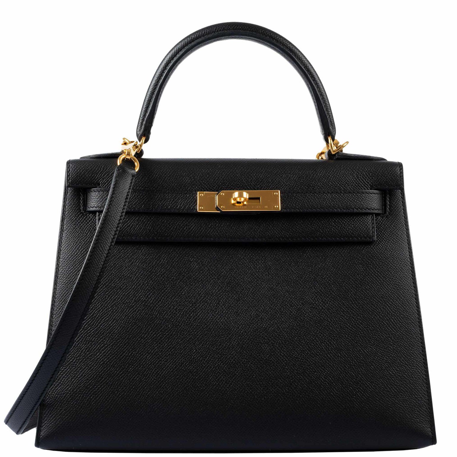 Hermès Kelly 28 Sellier Black Epsom Gold Hardware – JaneFinds