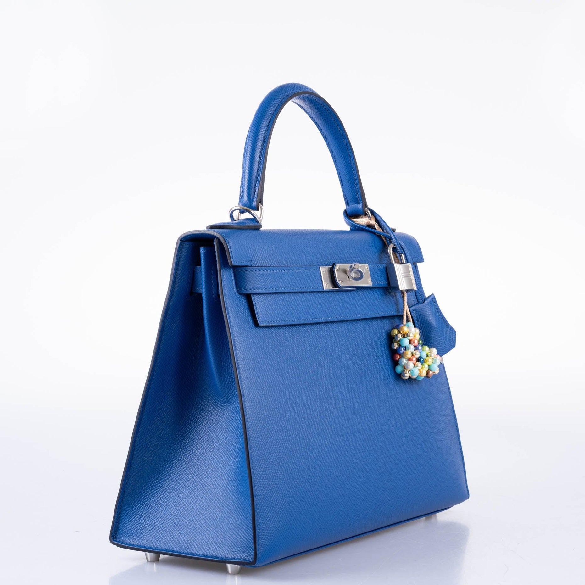 Hermès Kelly 28 Sellier Blue France Epsom leather Palladium Hardware ...