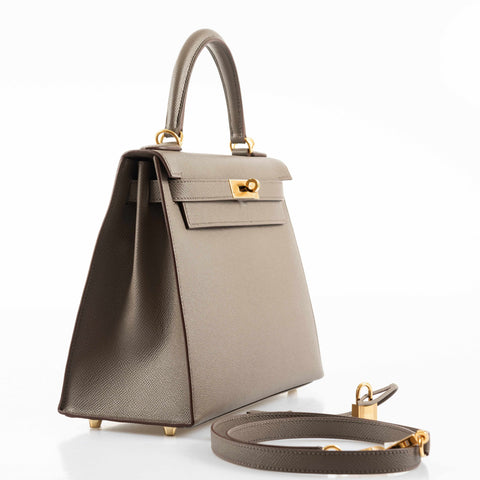 Hermes Mini Kelly 20 Sellier Etoupe Epsom Gold Hardware - Vendome