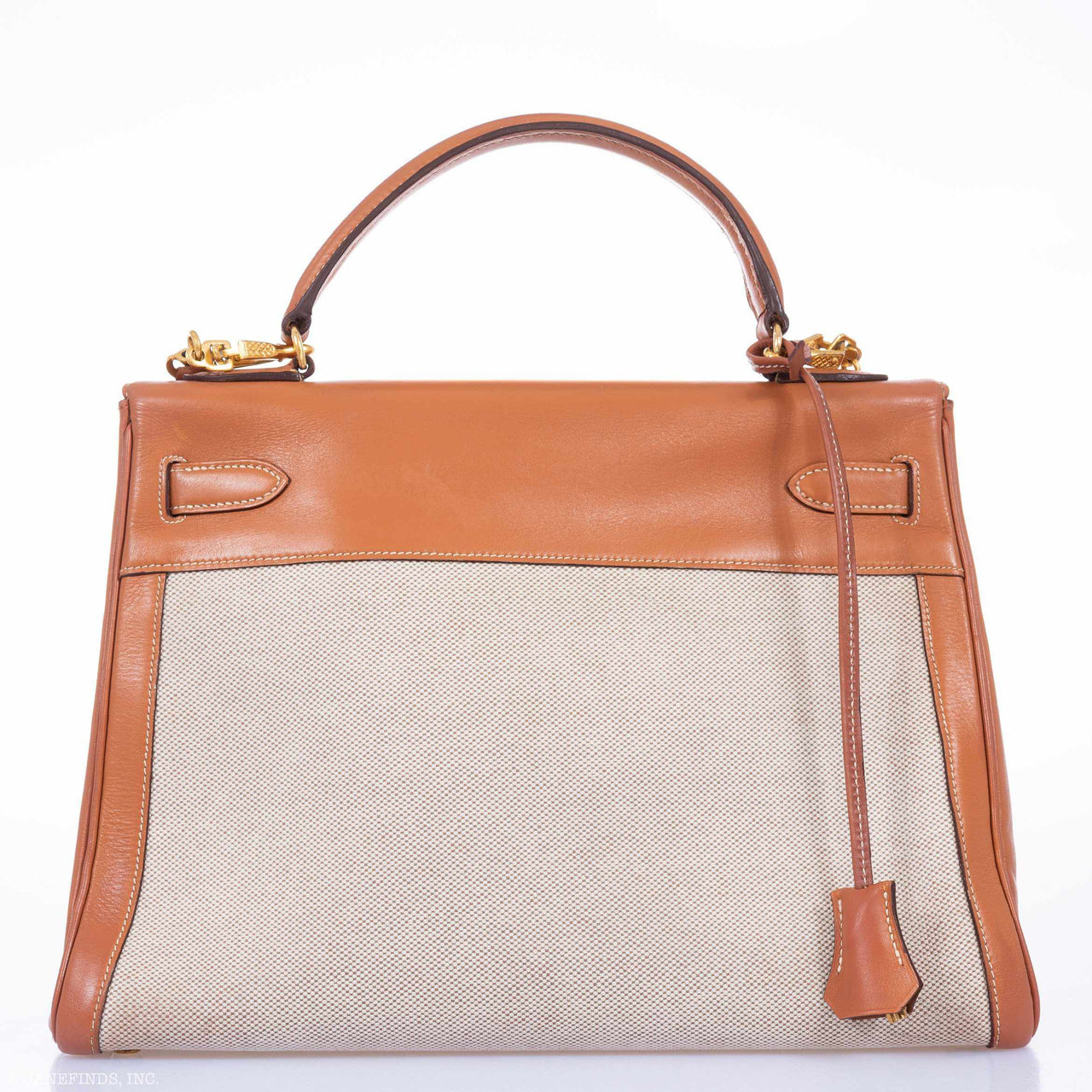 Hermès Kelly 32 Gold Box Calf & Toile Gold Hardware – JaneFinds