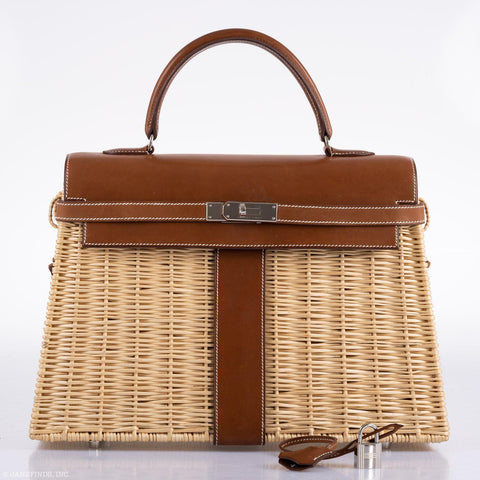 hermes kelly rattan