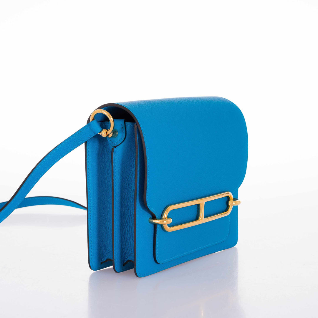 Hermes Mini Roulis Blue Zanzibar Gold Hardware – JaneFinds