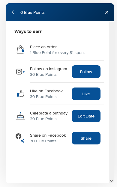 Ways to earn Blue Points