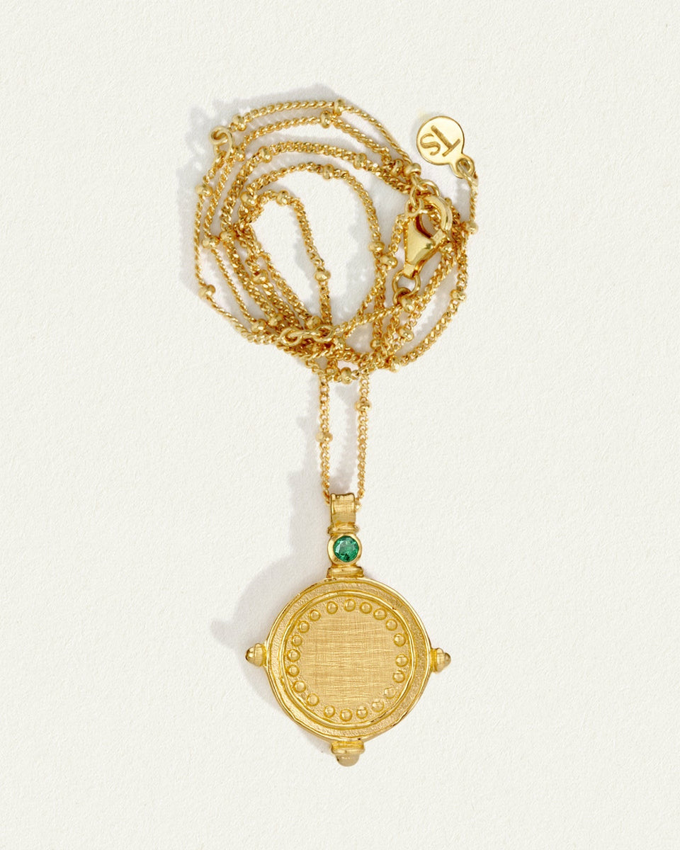 Sura Necklace Emerald Gold Vermeil