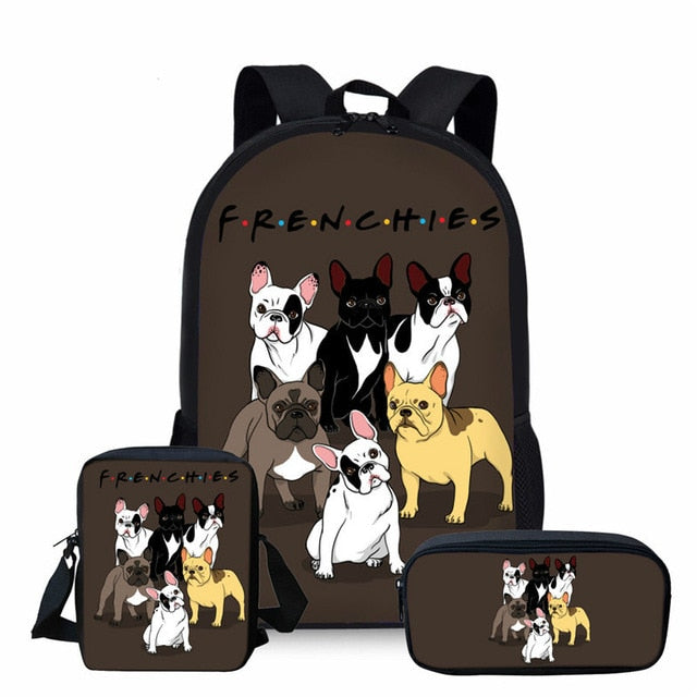 frenchie with backpack